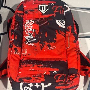 Red and Black Graphic Kids Backpack